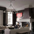 Cirella 48″ White Fabric Round Chandelier