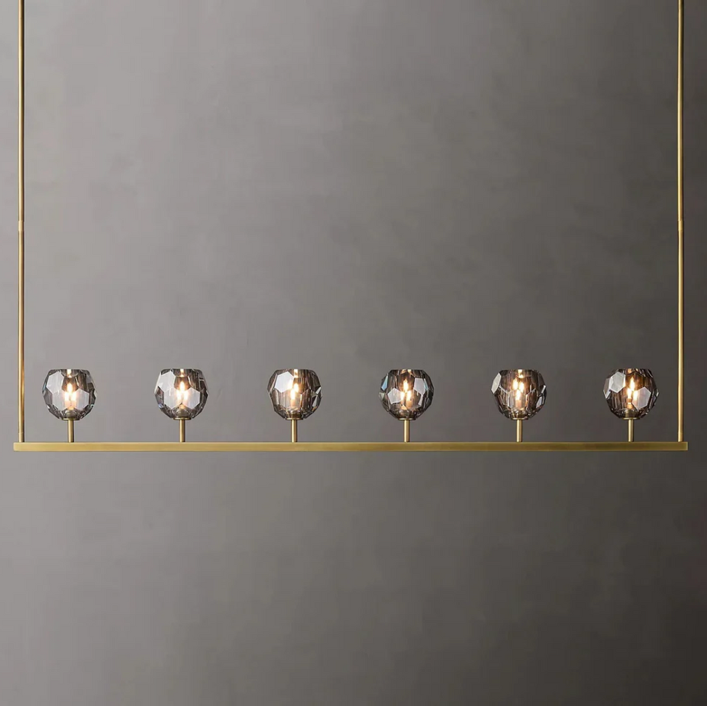 Lumera 60″ Smoke Crystal Linear Chandelier