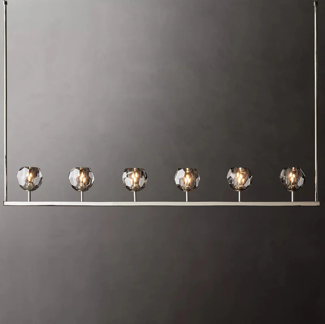 Lumera 60″ Smoke Crystal Linear Chandelier