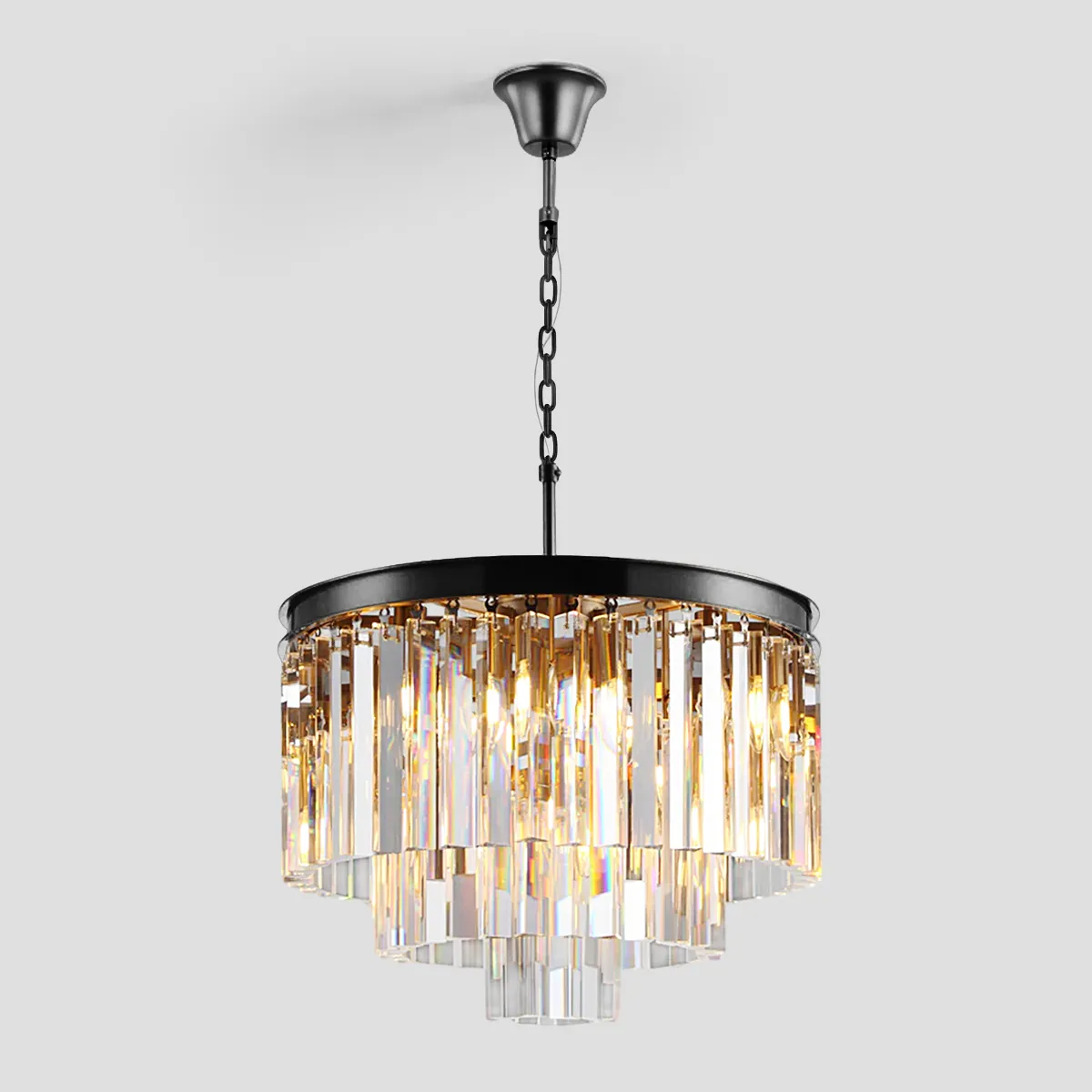 Odessa Multi-Tier K9 Crystal Round Chandelier