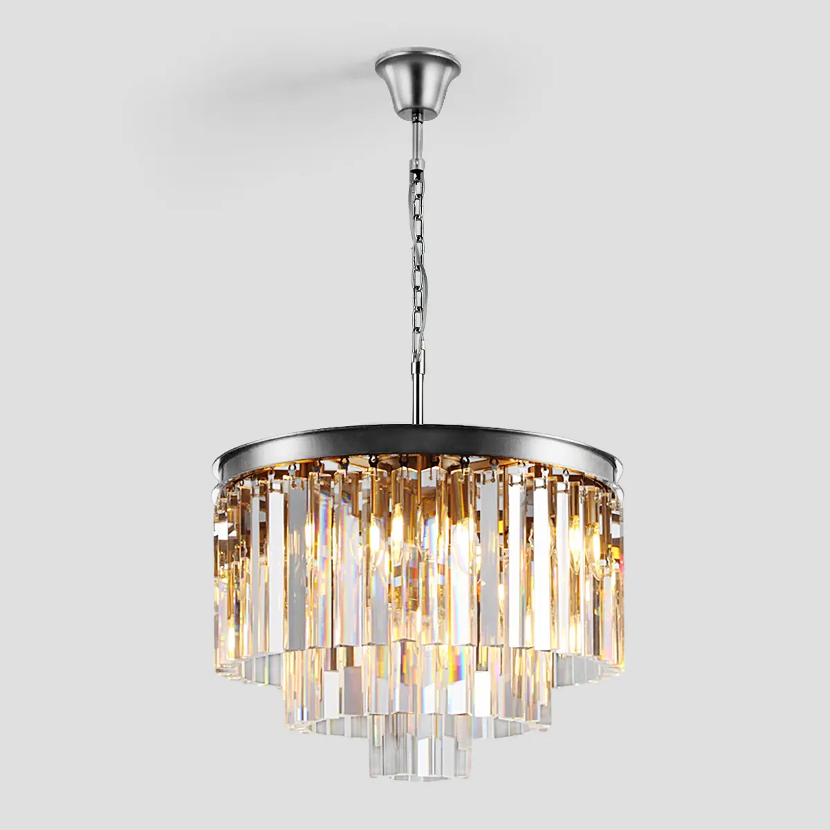 Odessa Multi-Tier K9 Crystal Round Chandelier