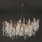 Avelina 59″ Clear Glass Leaf Branch Chandelier