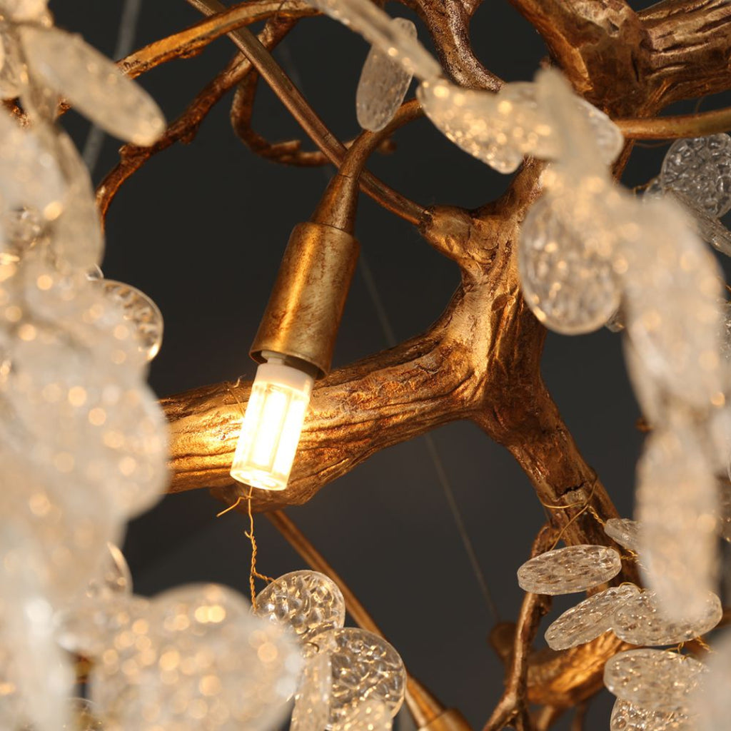 Avelina 59″ Clear Glass Leaf Branch Chandelier