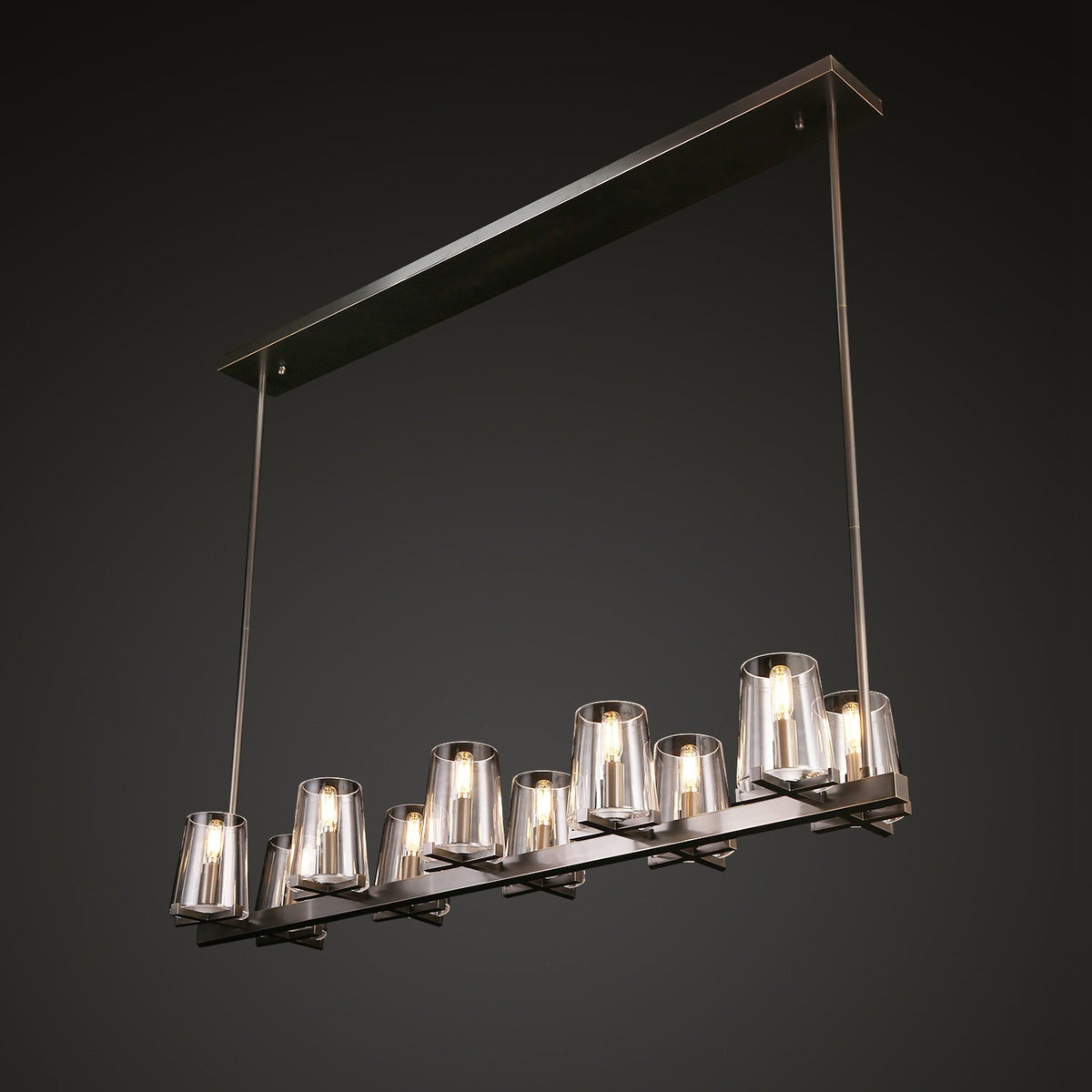 Cirella 49″/60″ Clear Glass Linear Chandelier