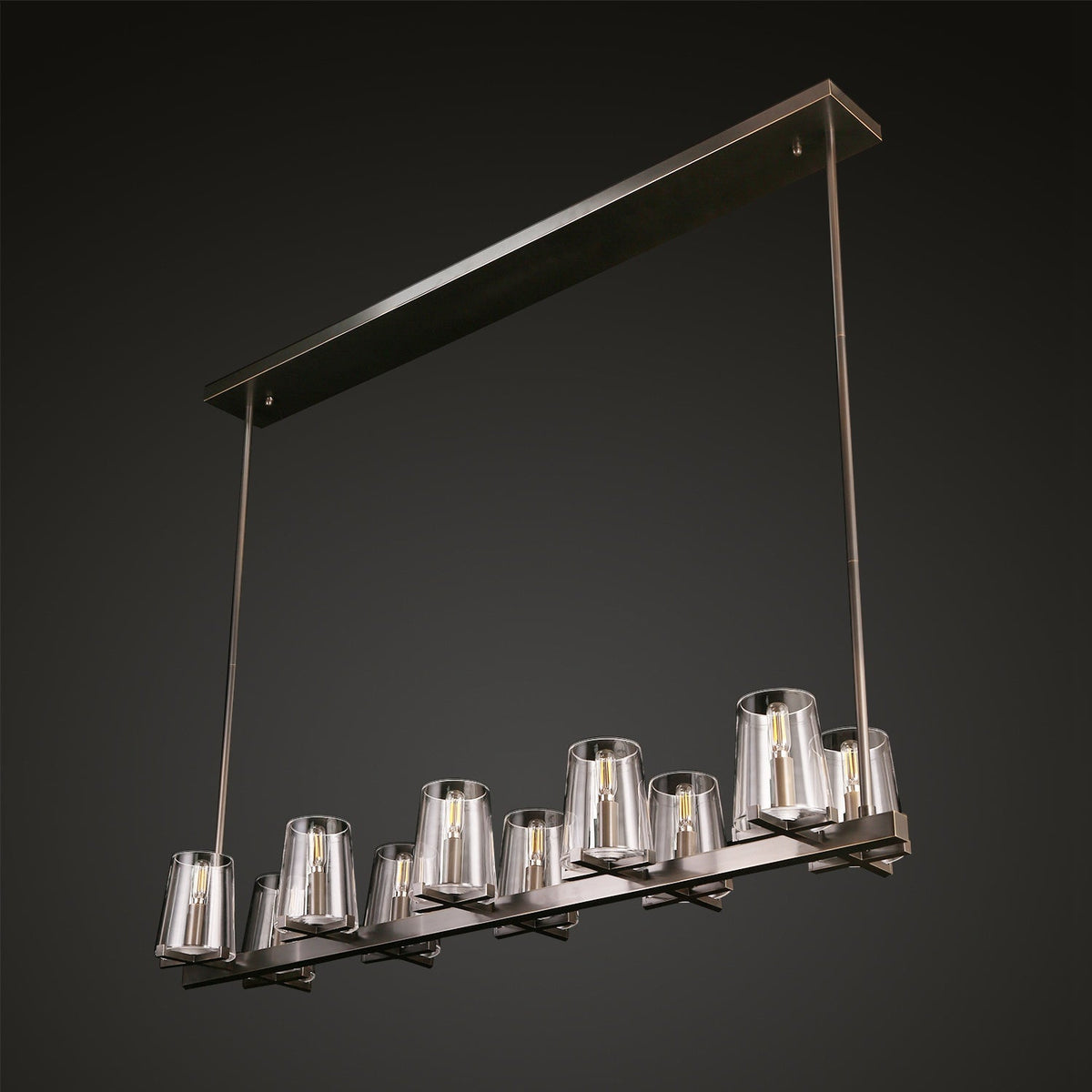 Cirella 49″/60″ Clear Glass Linear Chandelier