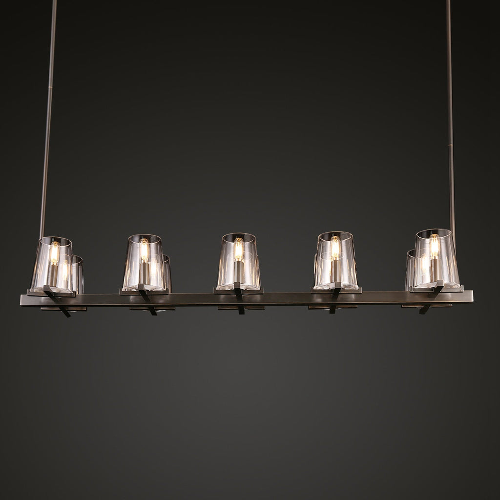 Cirella 49″/60″ Clear Glass Linear Chandelier