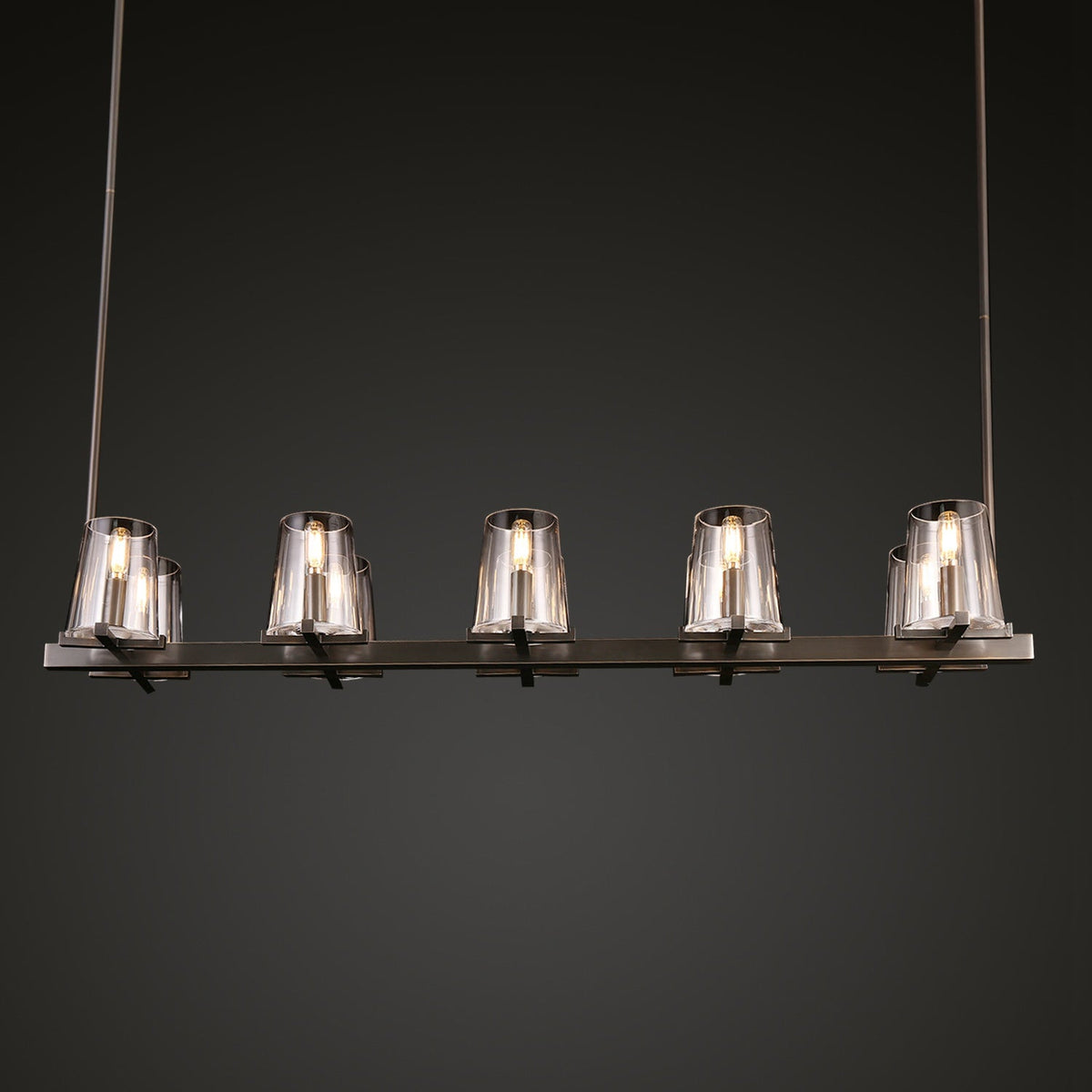 Cirella 49″/60″ Clear Glass Linear Chandelier