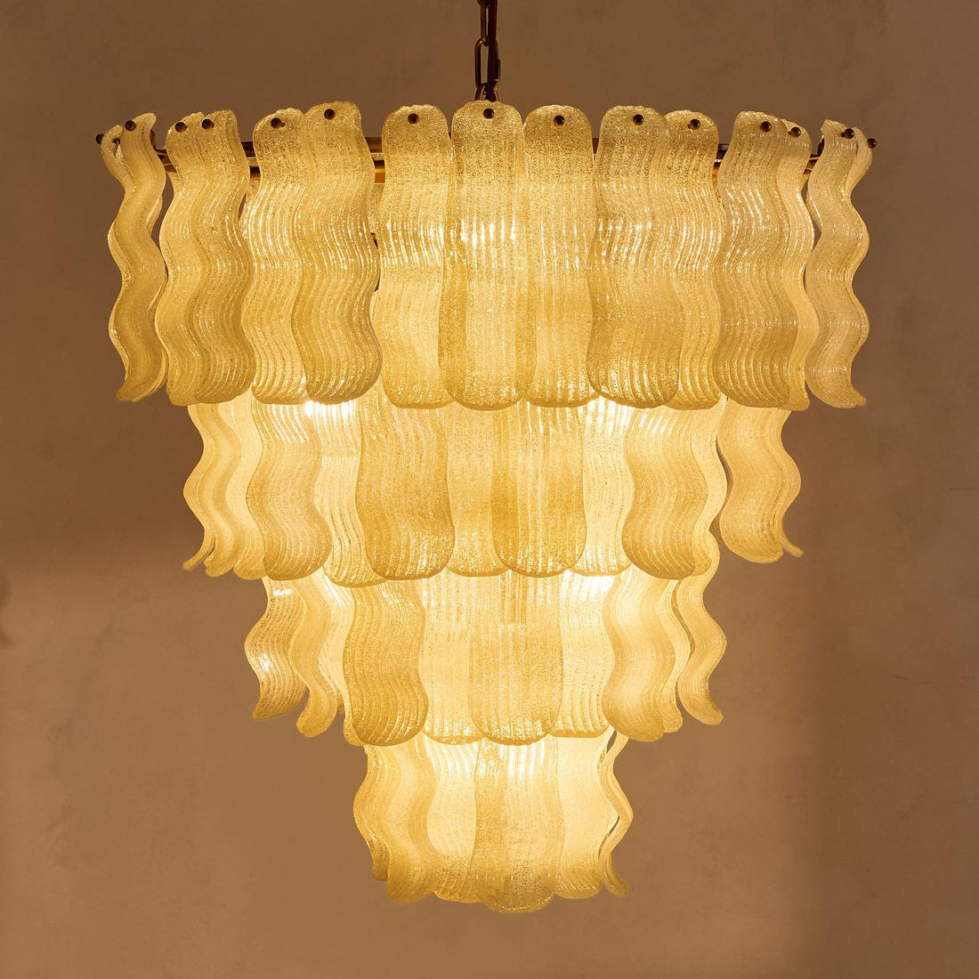 Solenne Four-Tier Reeded Glass Chandelier