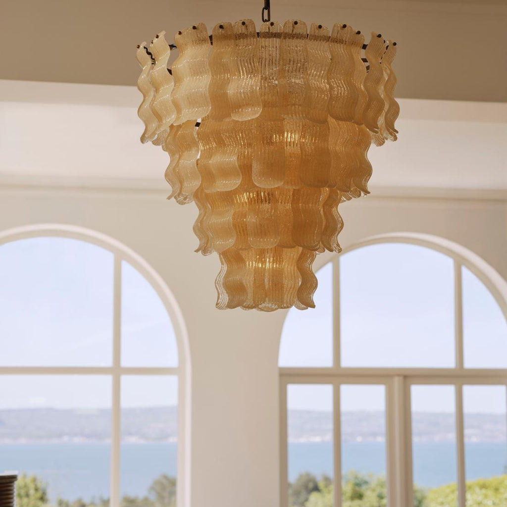 Solenne Four-Tier Reeded Glass Chandelier