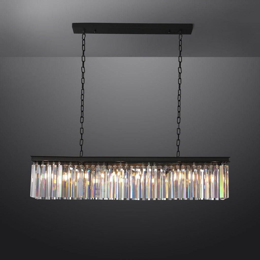 Odessa Black Glass Linear Chandelier