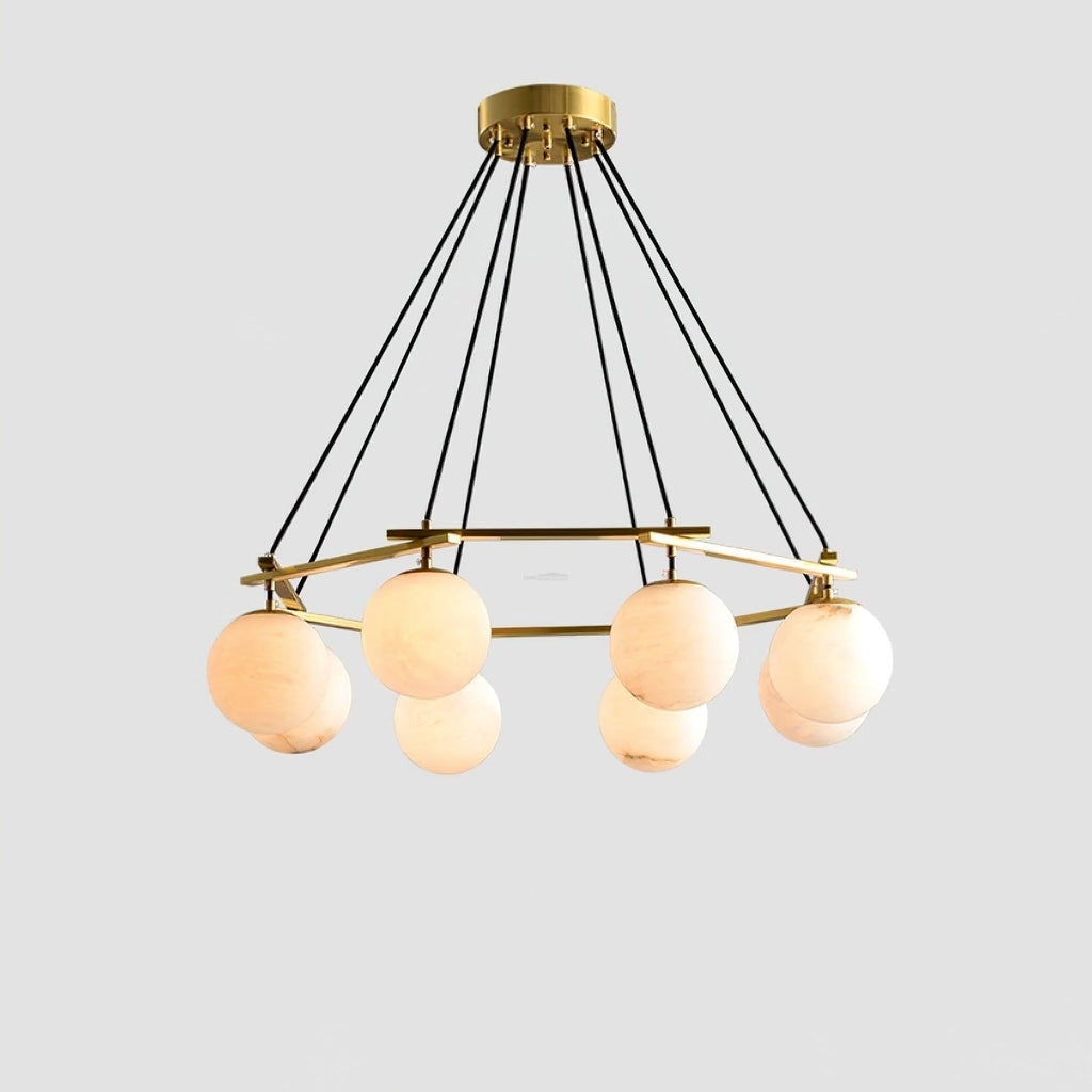 Aurevia 21.6″/29.5″/34.6″ Alabaster Globe Chandelier