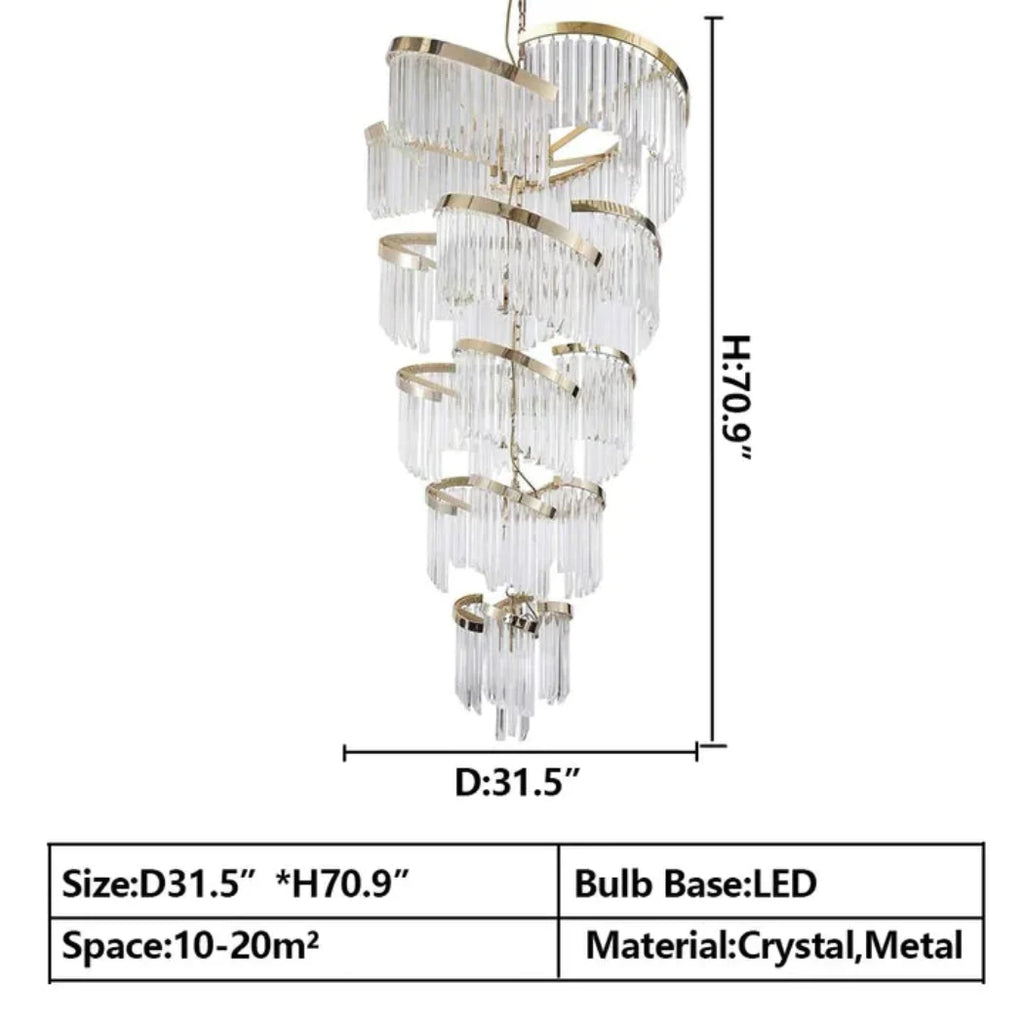 Virelia Multi-Tier Spiral Crystal Chandelier
