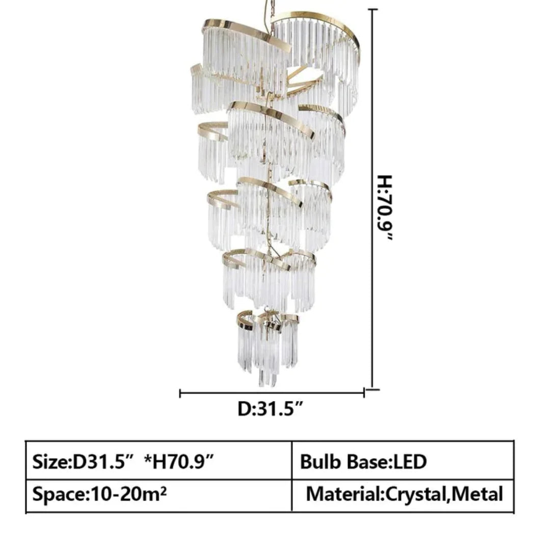 Virelia Multi-Tier Spiral Crystal Chandelier