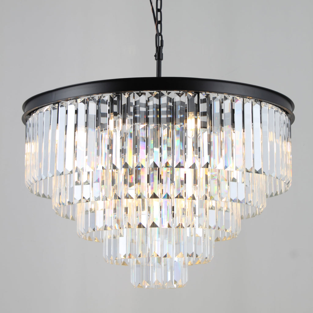 Odessa Multi-Tier K9 Crystal Round Chandelier