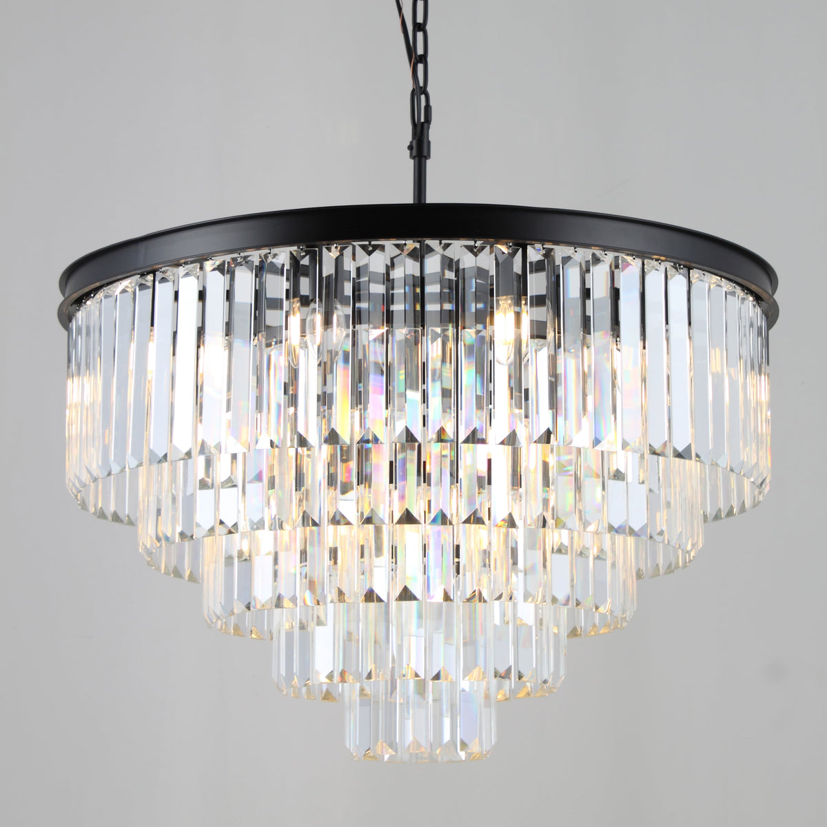 Odessa Multi-Tier K9 Crystal Round Chandelier