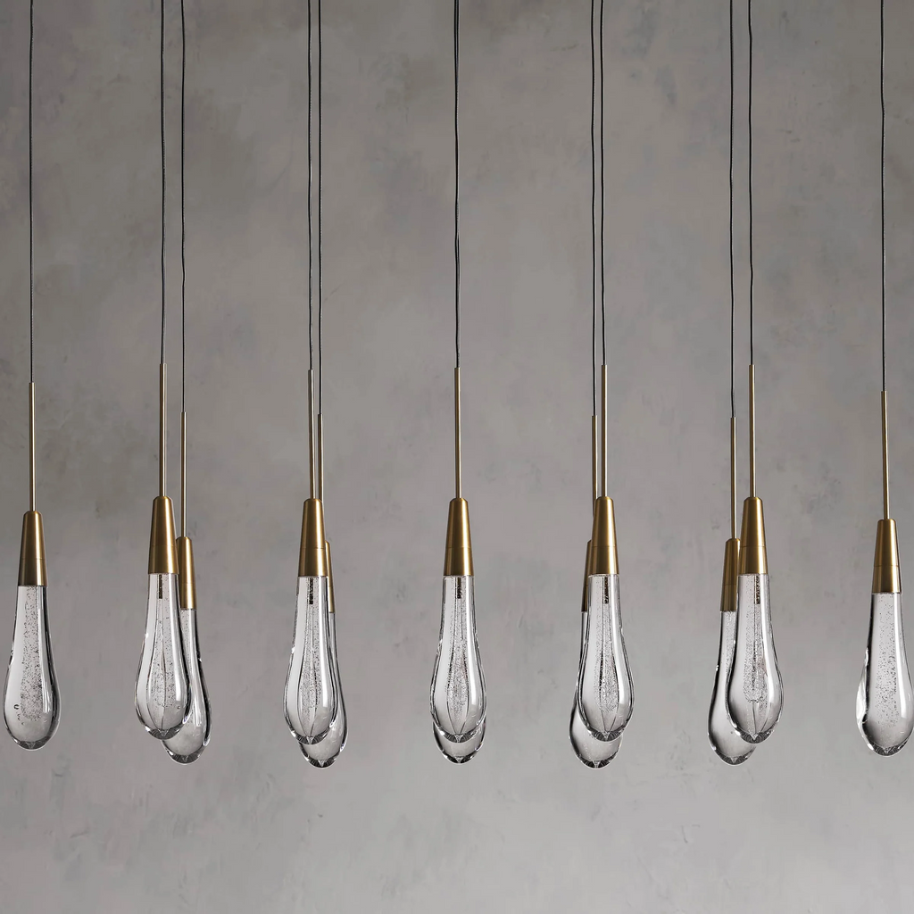Avelisse Glass Raindrop Linear Chandelier 37" / 50" / 70" / 87" / 120"
