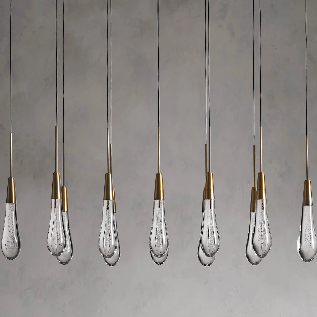 Avelisse Glass Raindrop Linear Chandelier 37" / 50" / 70" / 87" / 120"