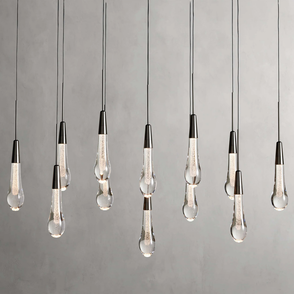 Avelisse Glass Raindrop Linear Chandelier 37" / 50" / 70" / 87" / 120"