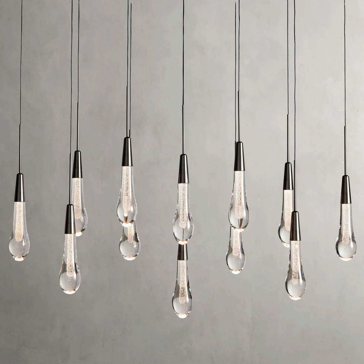 Avelisse Glass Raindrop Linear Chandelier 37" / 50" / 70" / 87" / 120"