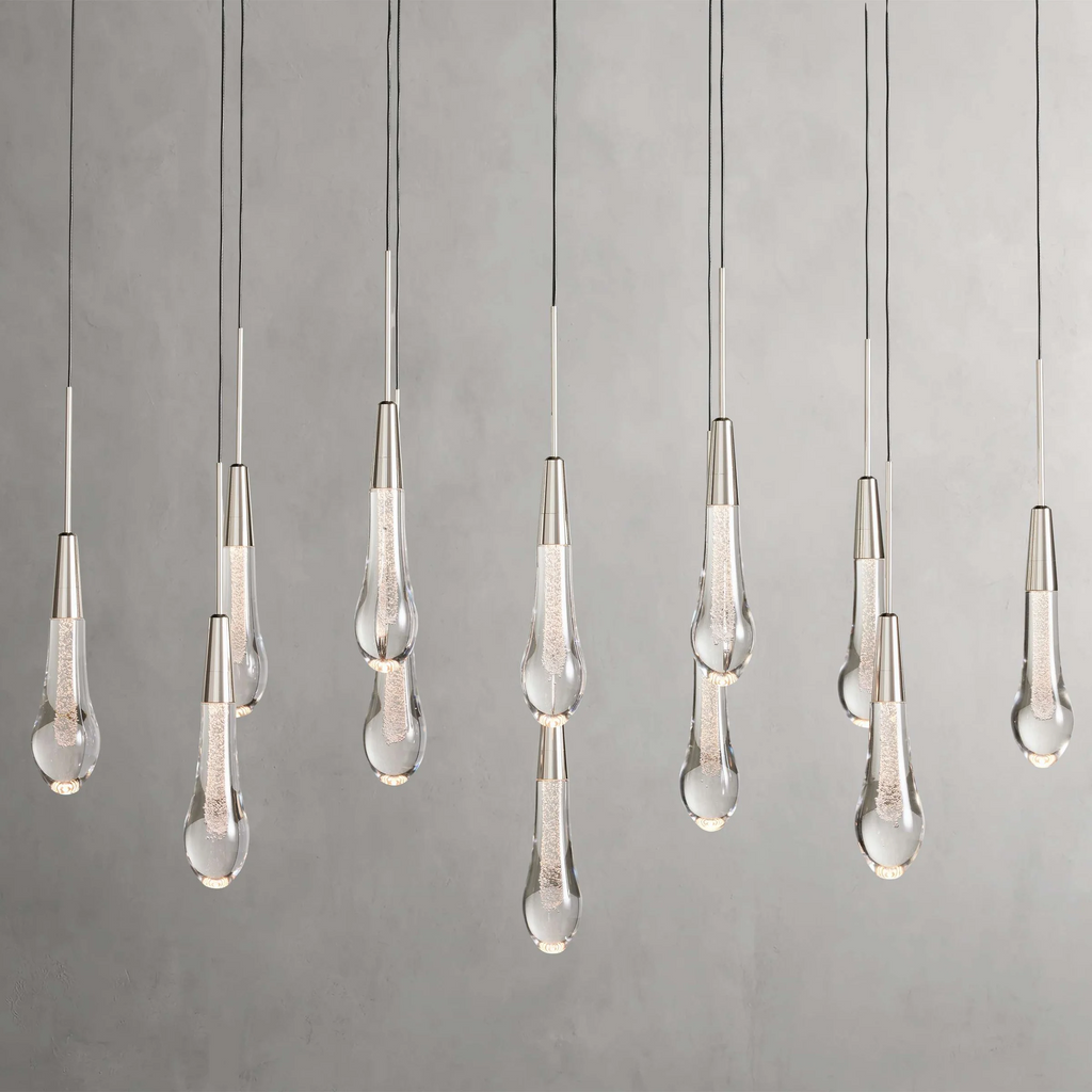 Avelisse Glass Raindrop Linear Chandelier 37" / 50" / 70" / 87" / 120"