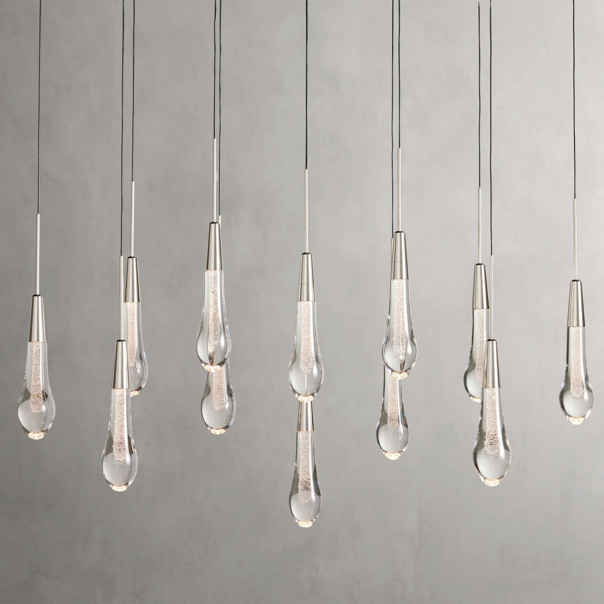 Avelisse Glass Raindrop Linear Chandelier 37" / 50" / 70" / 87" / 120"