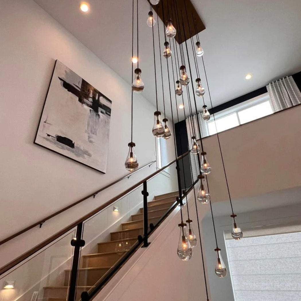 Elara 72″ Linear Hand-Blown Glass Chandelier