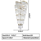 Virelia Multi-Tier Spiral Crystal Chandelier