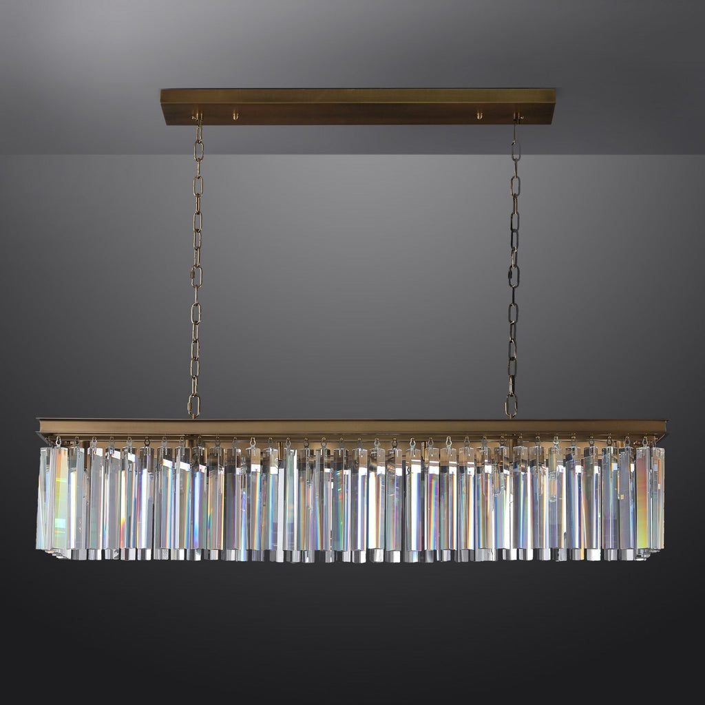 Odessa Black Glass Linear Chandelier