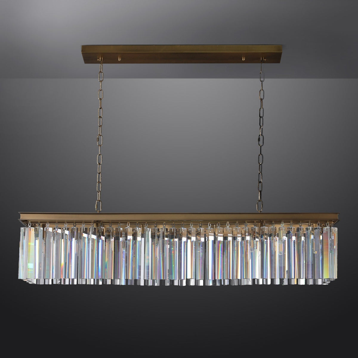 Odessa Black Glass Linear Chandelier