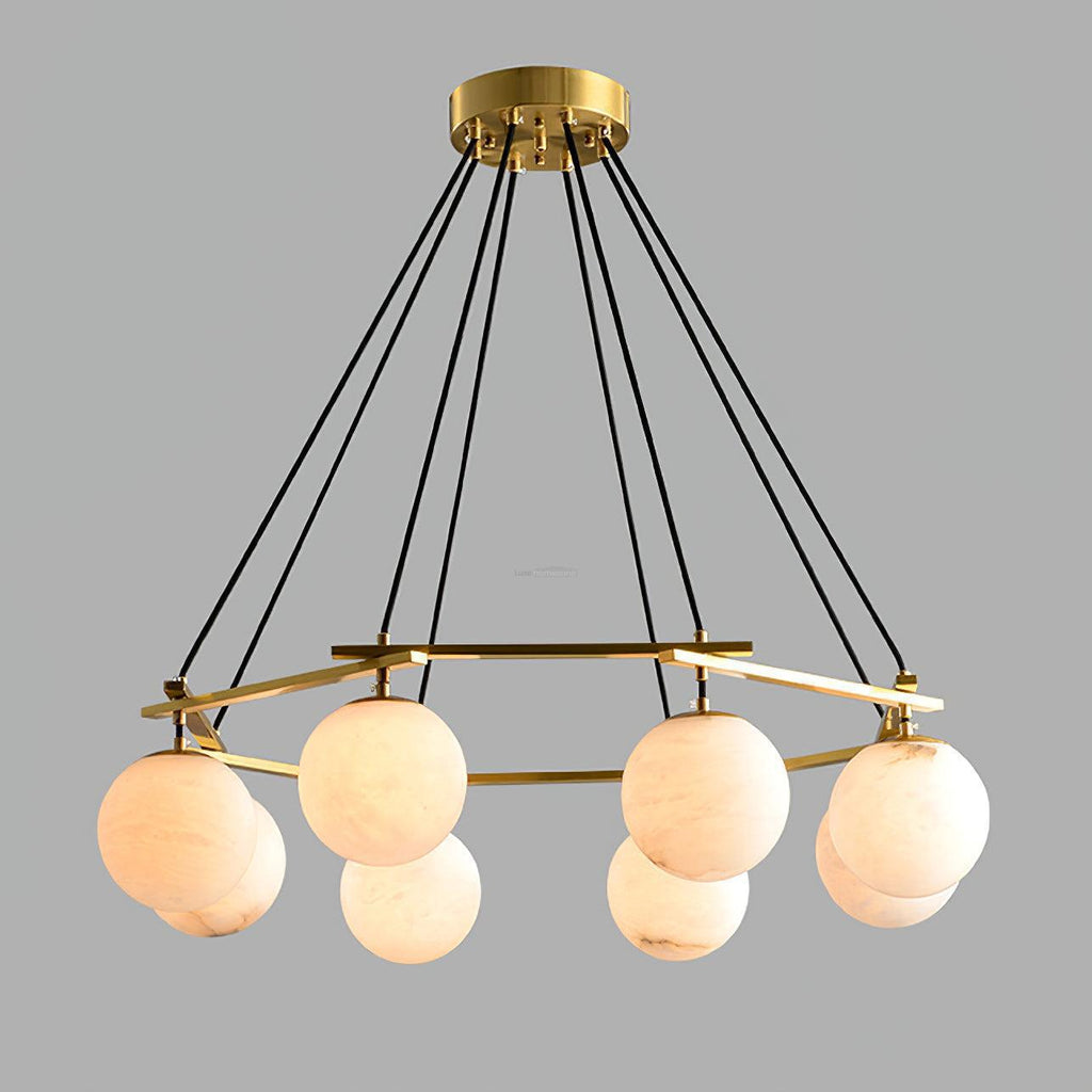 Aurevia 21.6″/29.5″/34.6″ Alabaster Globe Chandelier