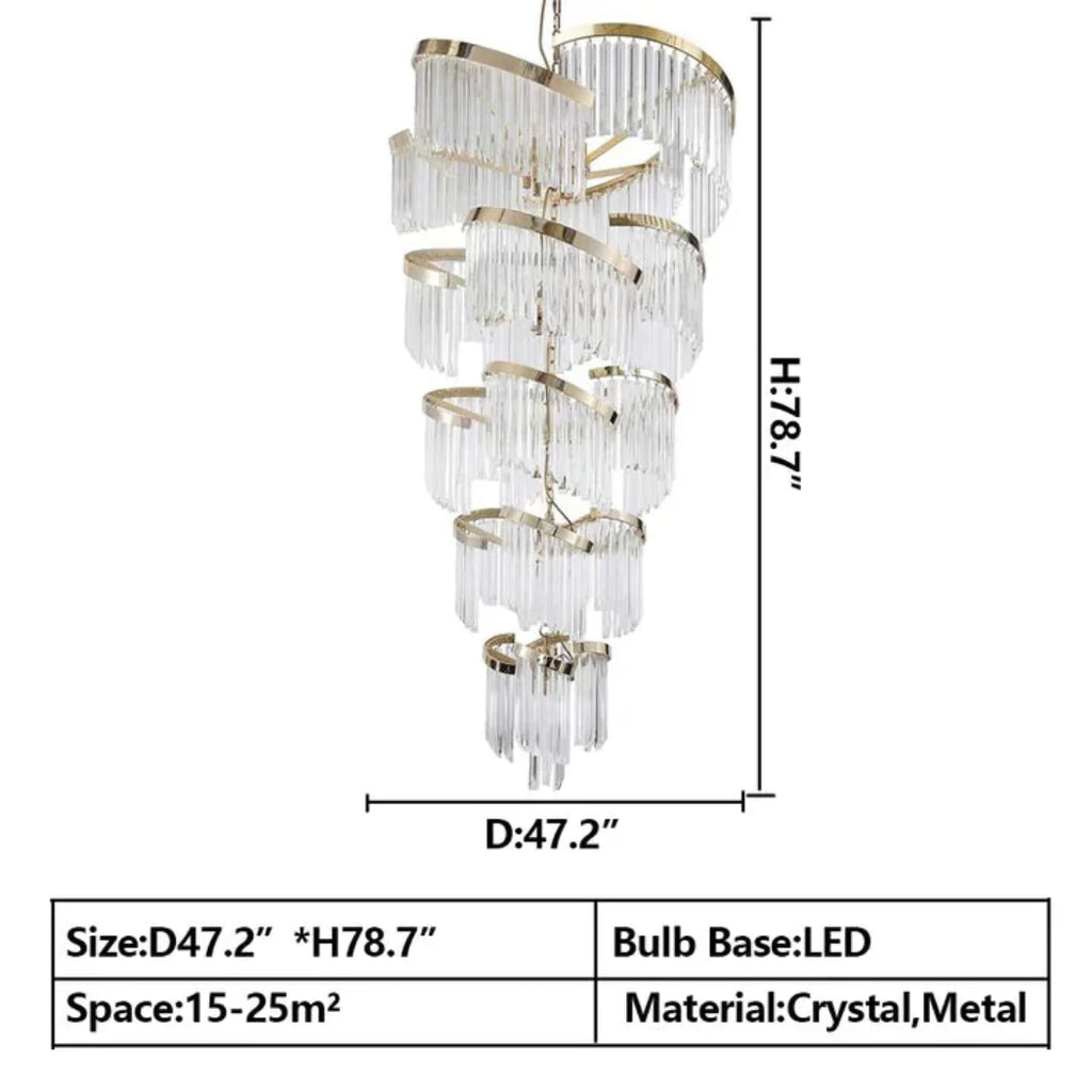 Virelia Multi-Tier Spiral Crystal Chandelier