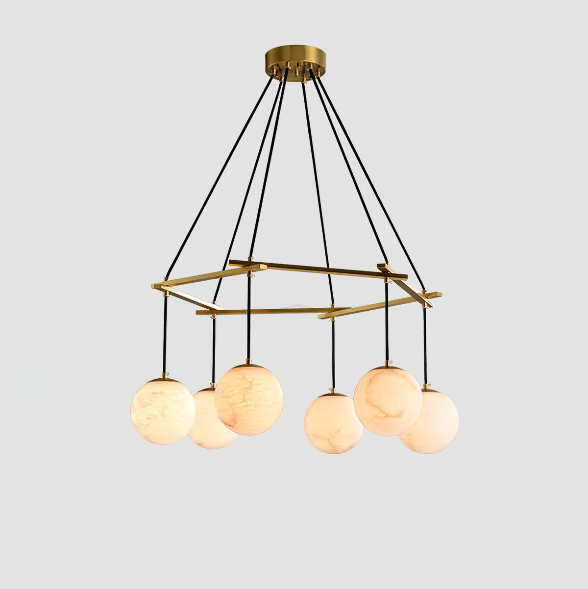 Aurevia 21.6″/29.5″/34.6″ Alabaster Globe Chandelier