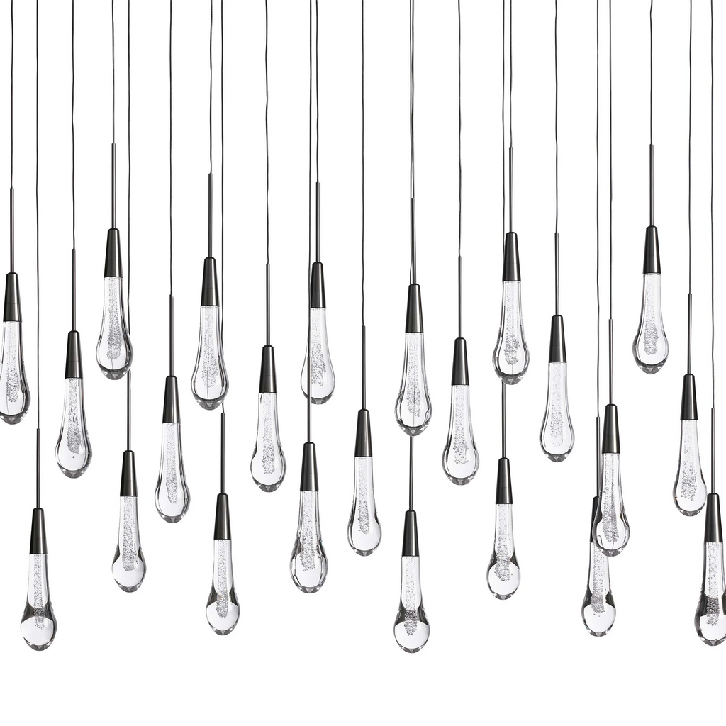 Avelisse Glass Raindrop Linear Chandelier 37" / 50" / 70" / 87" / 120"
