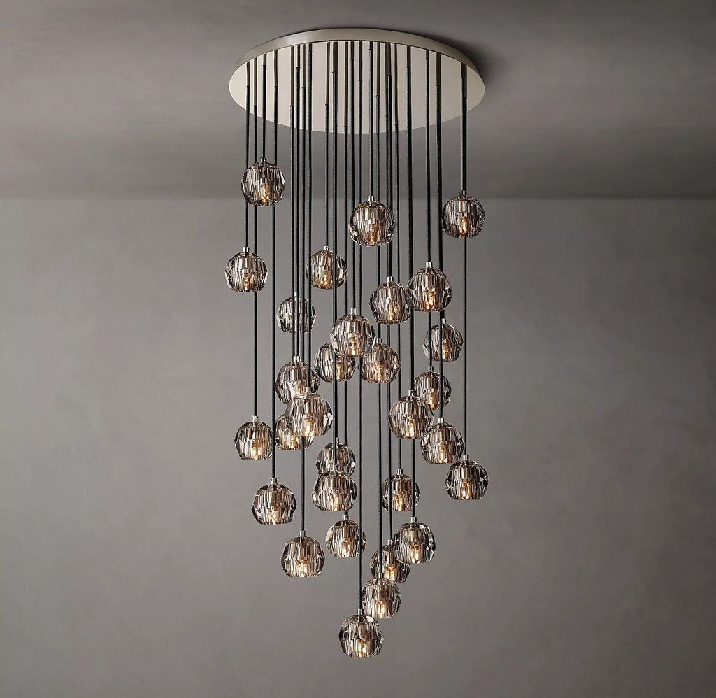 Lumera 30″ Smoke Crystal Cluster Chandelier