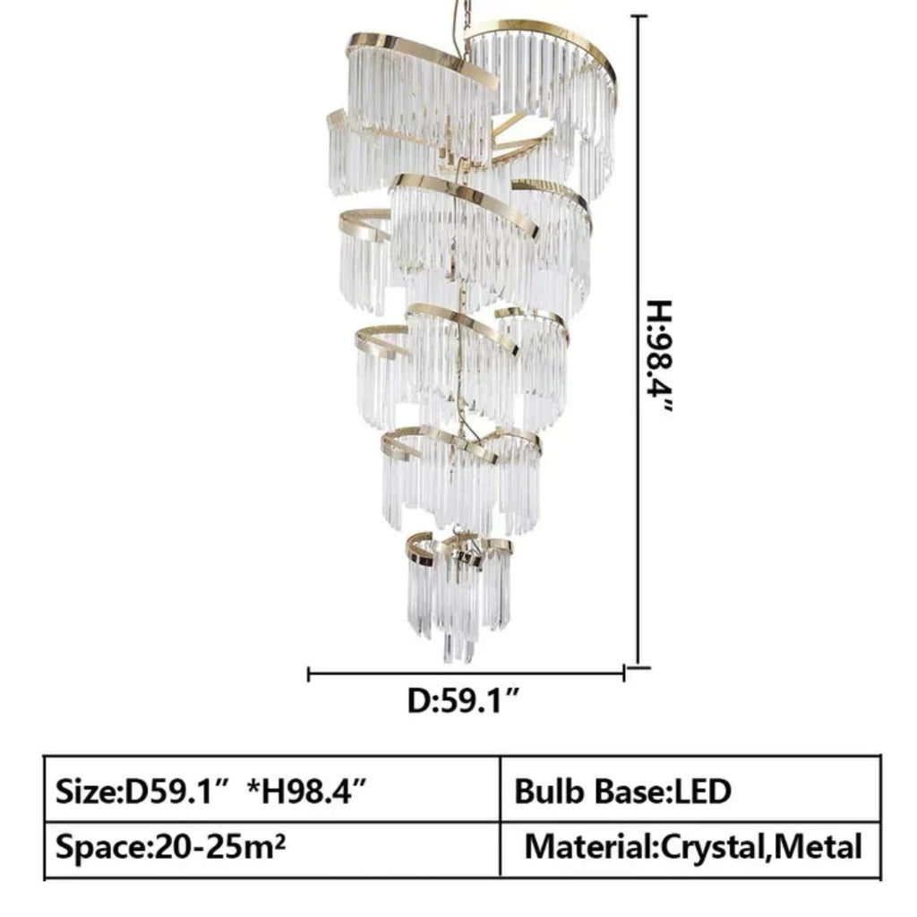 Virelia Multi-Tier Spiral Crystal Chandelier