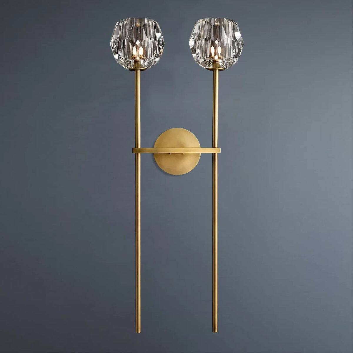 Lumera Clear & Smoke Crystal Wall Sconce