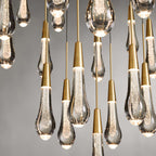 Avelisse Glass Raindrop Round Chandelier 17"/24"/36"/58"