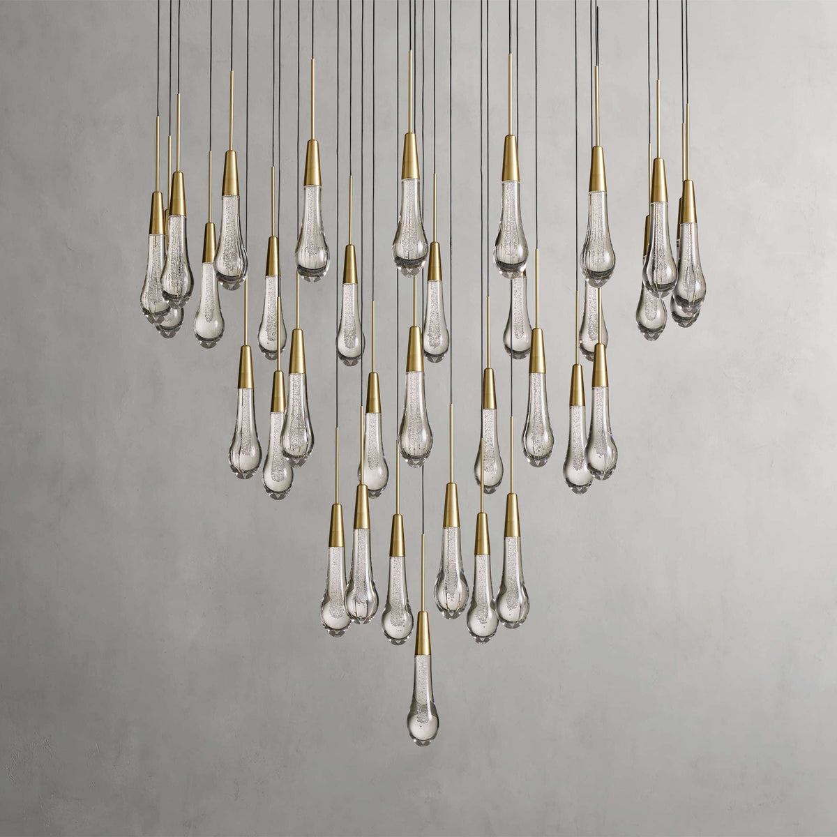 Avelisse Glass Raindrop Round Chandelier 17"/24"/36"/58"
