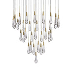 Avelisse Glass Raindrop Round Chandelier 17"/24"/36"/58"