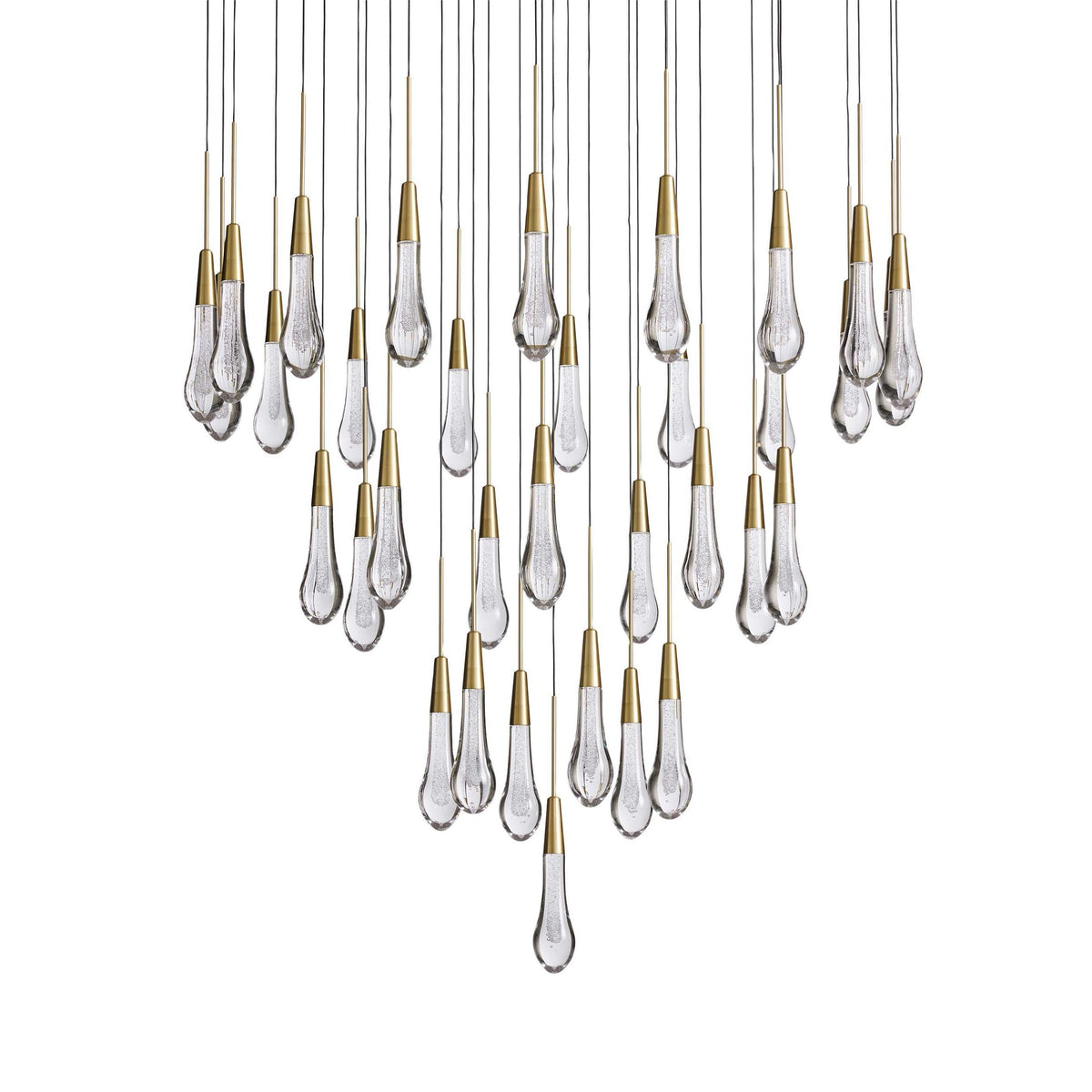 Avelisse Glass Raindrop Round Chandelier 17"/24"/36"/58"