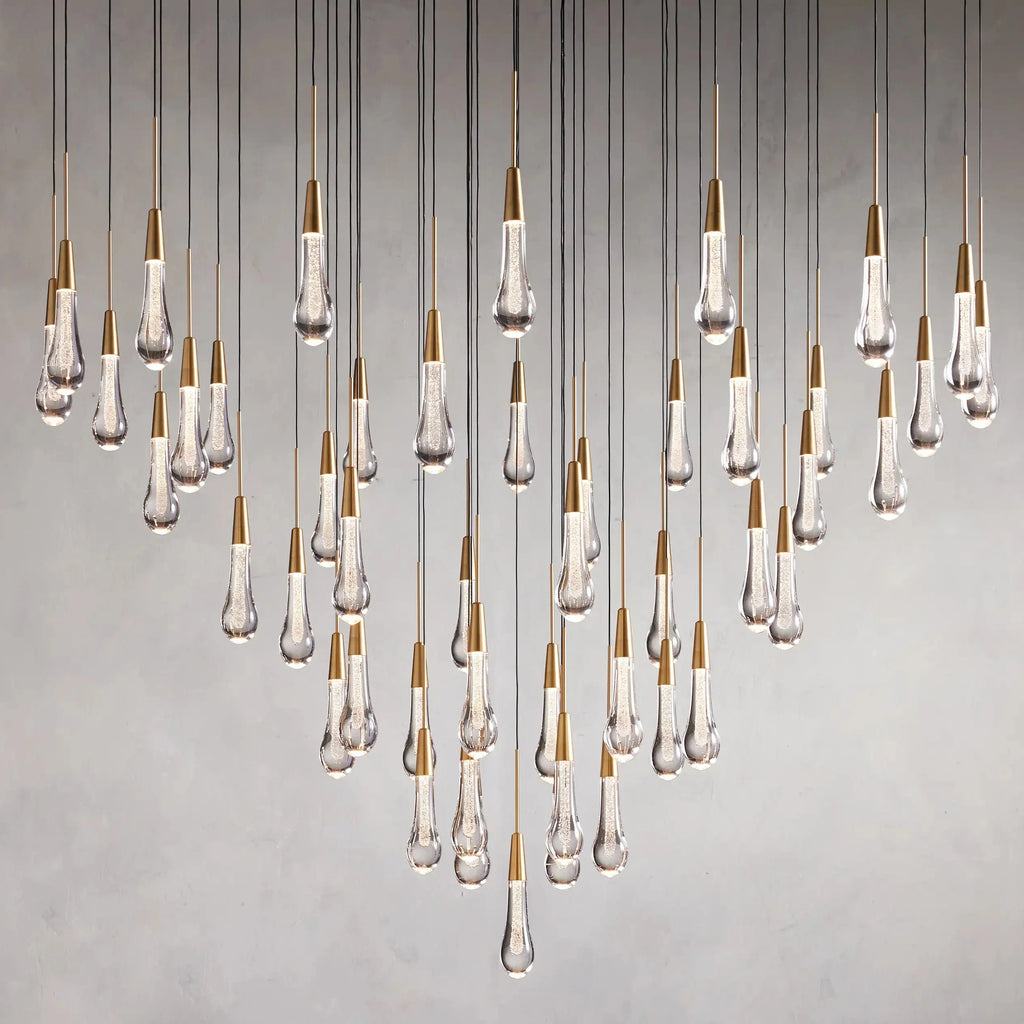 Avelisse Glass Raindrop Round Chandelier 17"/24"/36"/58"