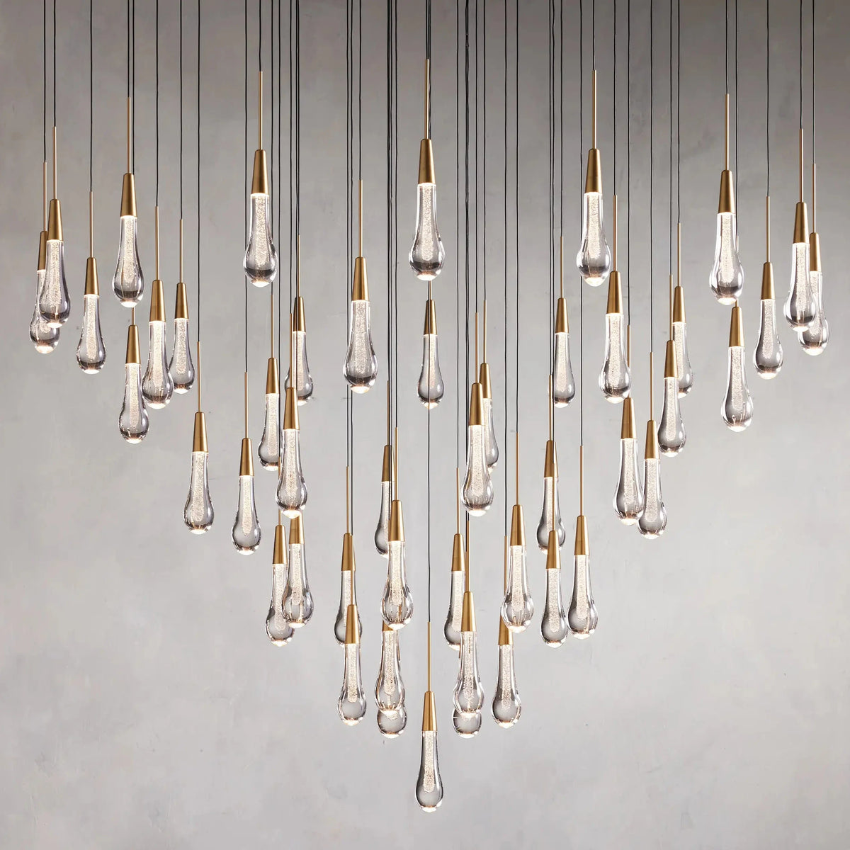 Avelisse Glass Raindrop Round Chandelier 17"/24"/36"/58"