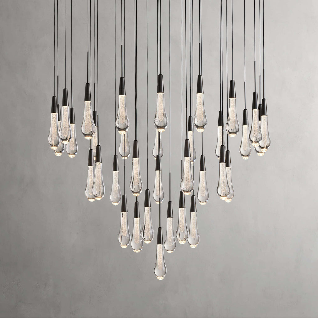 Avelisse Glass Raindrop Round Chandelier 17"/24"/36"/58"