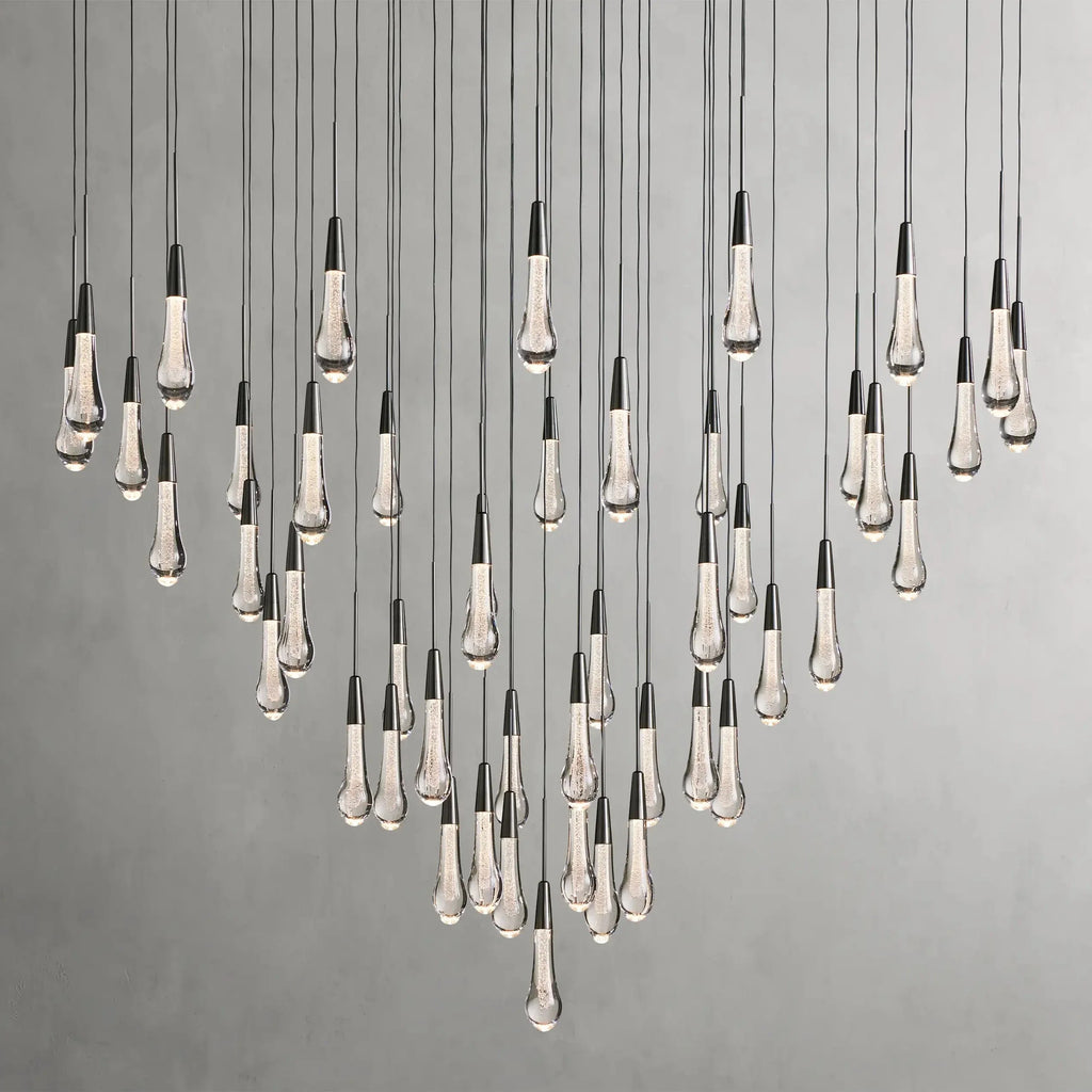 Avelisse Glass Raindrop Round Chandelier 17"/24"/36"/58"