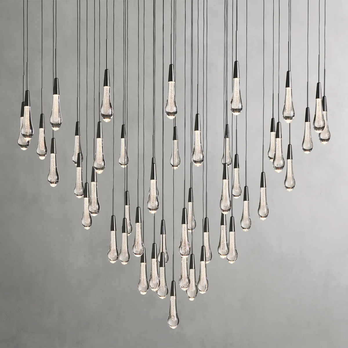 Avelisse Glass Raindrop Round Chandelier 17"/24"/36"/58"