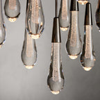 Avelisse Glass Raindrop Round Chandelier 17"/24"/36"/58"