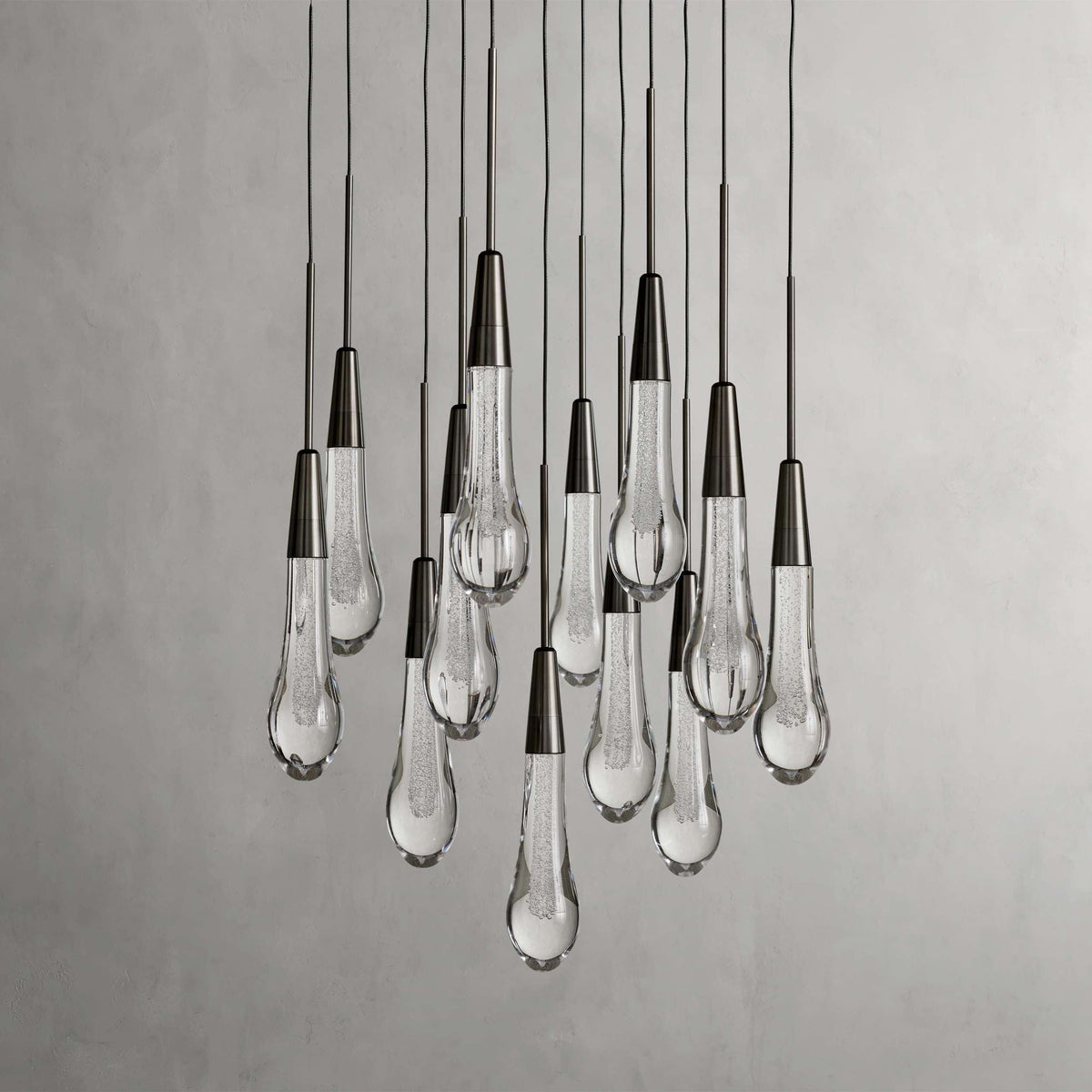 Avelisse Glass Raindrop Round Chandelier 17"/24"/36"/58"