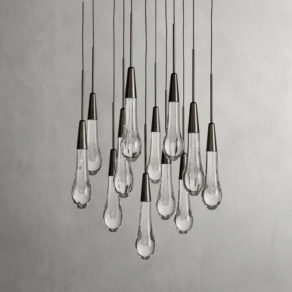 Avelisse Glass Raindrop Round Chandelier 17"/24"/36"/58"