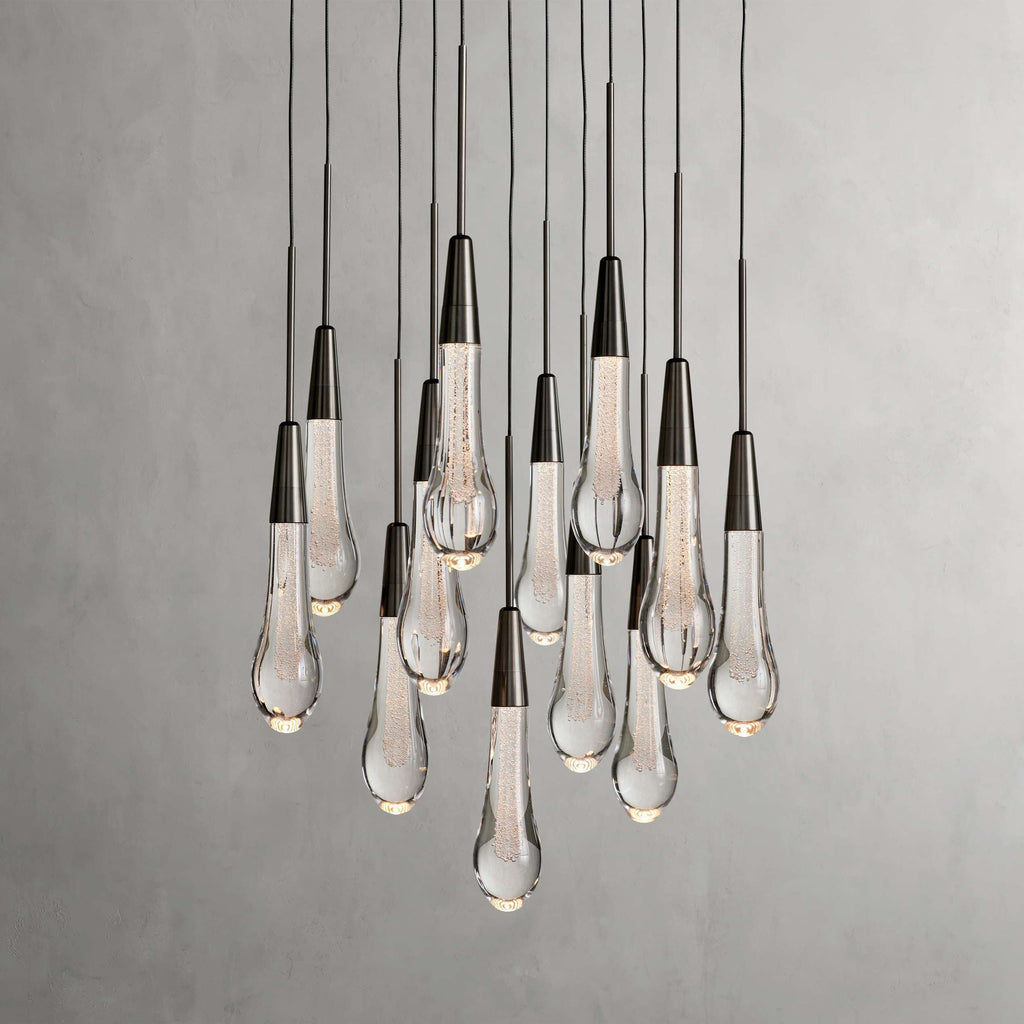 Avelisse Glass Raindrop Round Chandelier 17"/24"/36"/58"
