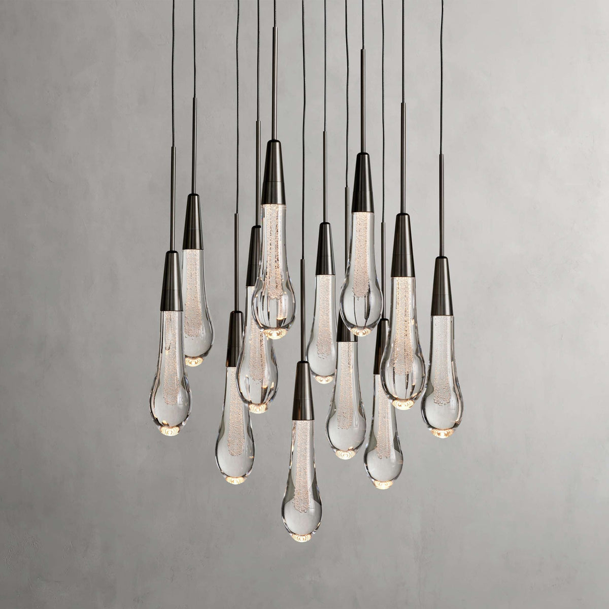 Avelisse Glass Raindrop Round Chandelier 17"/24"/36"/58"